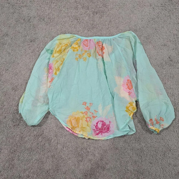 Farm Rio Blue Floral Blouse Oversized size Small - Picture 3 of 11